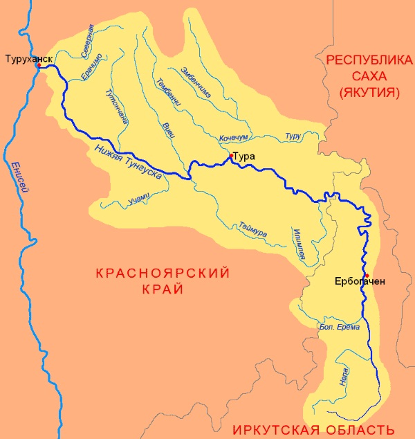 Река Енисей на карте России. Где находится исток, устье, длина, глубина, направление течения, длина реки Енисей?